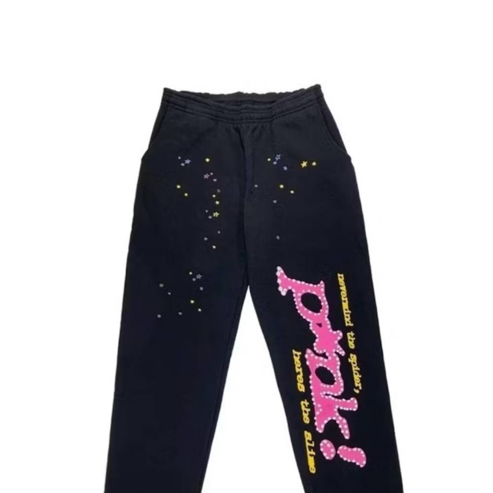 Small black and pink spider pants